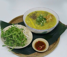 Cháo tràm nghệ rau đắng